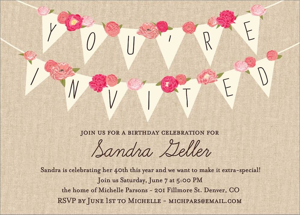 Rustic Banner Party Invitation