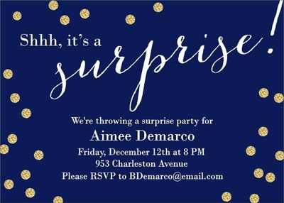 Confetti Glitter Surprise Party Invitation