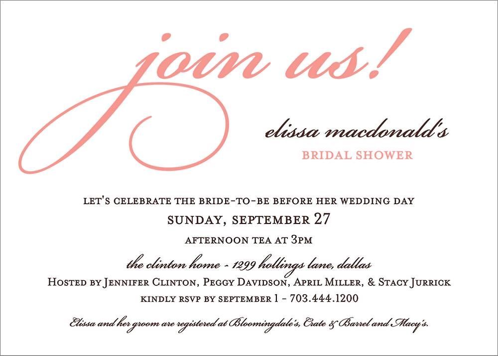 Join Us Bridal Shower Invitation