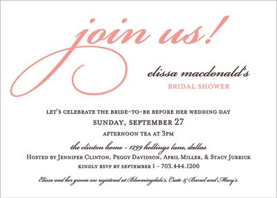 Join Us Bridal Shower Invitation