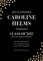 Gold Foil Stamped Confetti Graduation Party Invitation