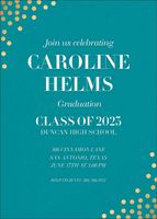 Gold Foil Stamped Confetti Graduation Party Invitation