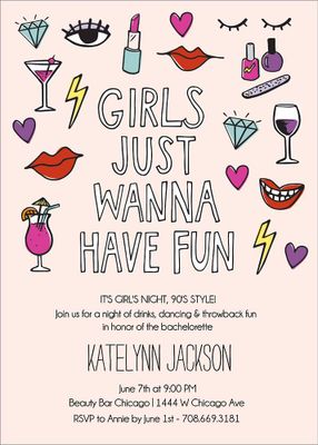 Girls Wanna Bachelorette Party Invitation