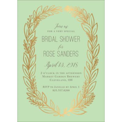 Gold Foil Stamped Le Jardin Bridal Shower Invitation