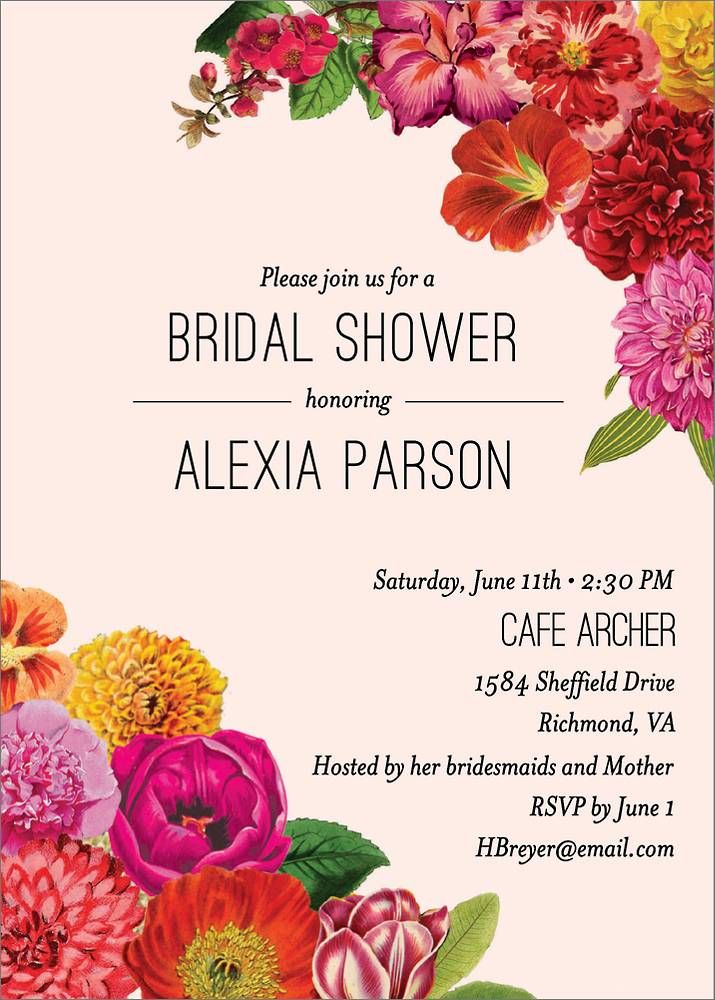 Vintage Floral Bridal Shower Invitation