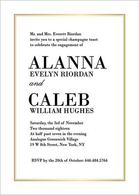 Foil Stamped L'Avenue Engagement Party Invitation