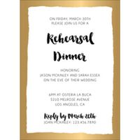 Foil Stamped Brush Border Rehearsal Dinner Invitation