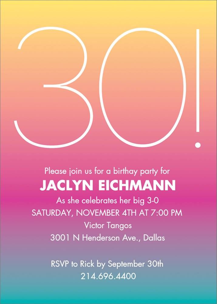 Gradient Birthday Party Invitation