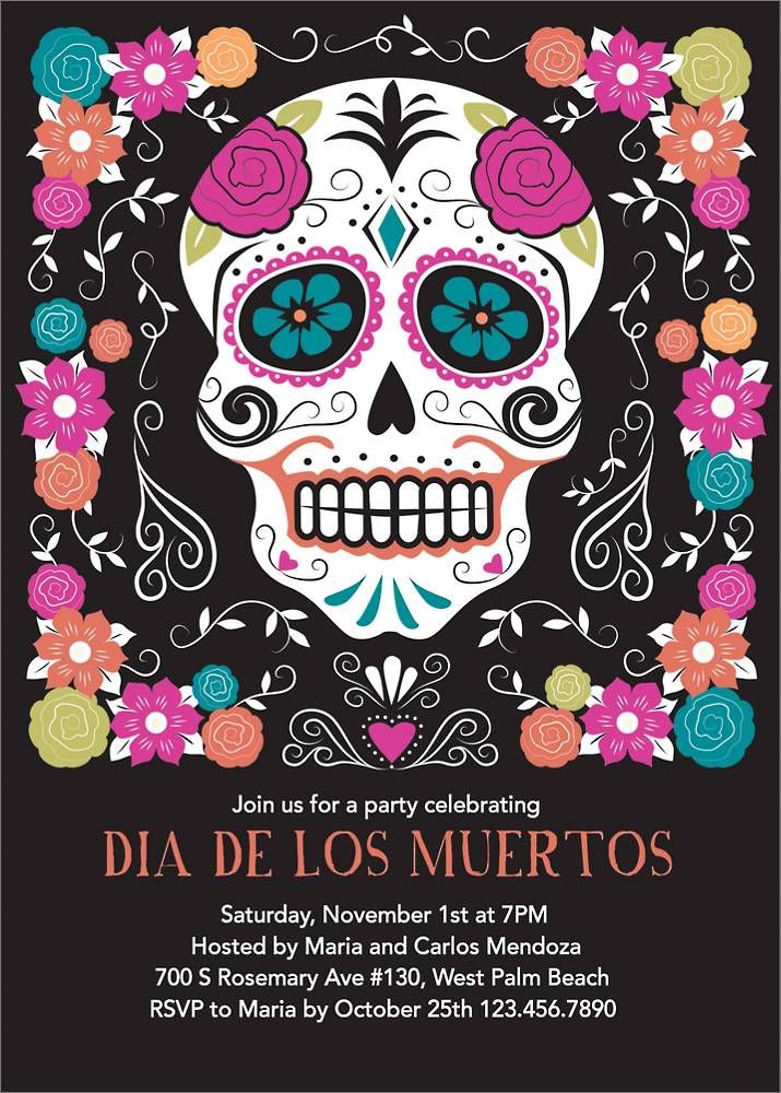 Dia De Los Muertos Party Invitation