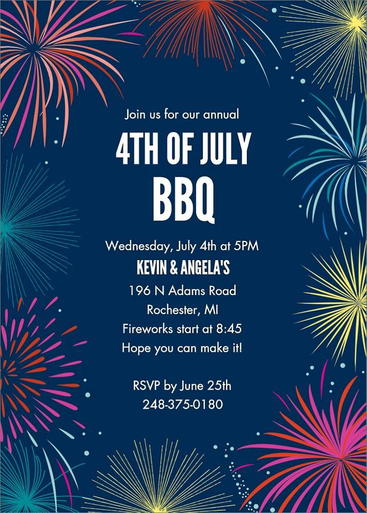 Fireworks Party Invitation