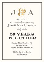 Foil Stamped Ampersand Initials Party Invitation