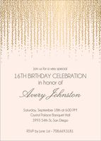 Gold Foil Stamped Chandelier Birthday Party Invitation