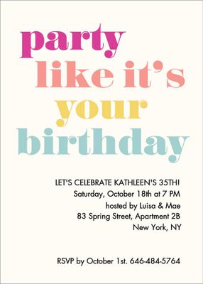 It's Your Birthday Party Invitation