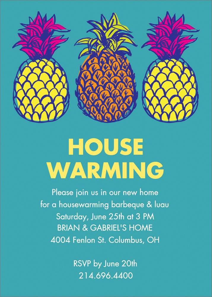 Pineapple House Party Invitation