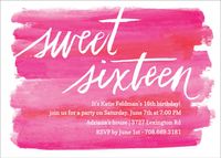 Pink Sixteen Birthday Party Invitation