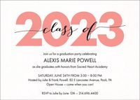 Bold Class Year Graduation Party Invitation