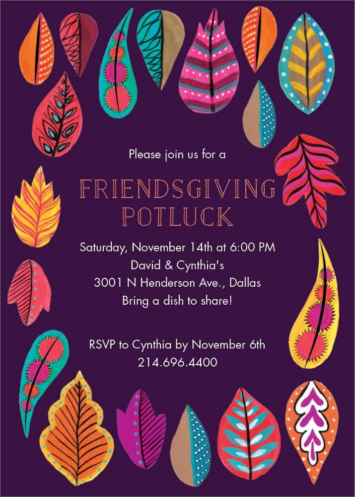 Fall Leaves Party Invitation