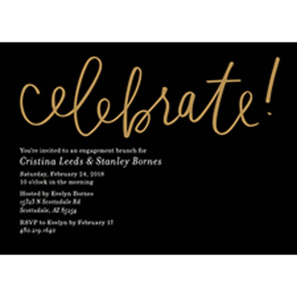 Foil Stamped Celebrate Script Brunch Invitation