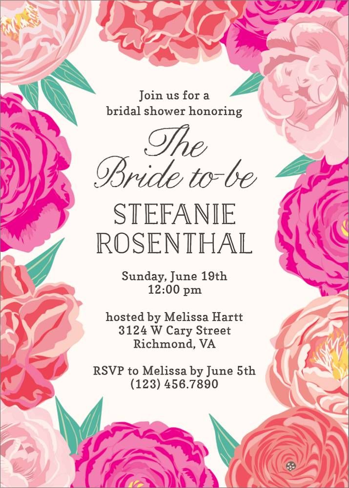 Garden Roses Bridal Shower Invitation