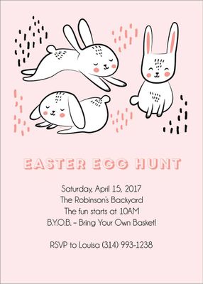 Easter Bunnies Party Invitation