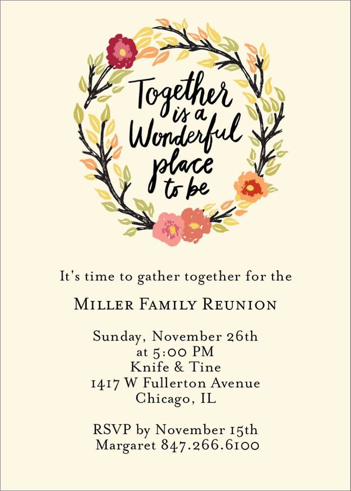 Together Wreath Invitation