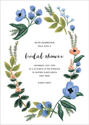 August Herbarium Bridal Shower Invitation