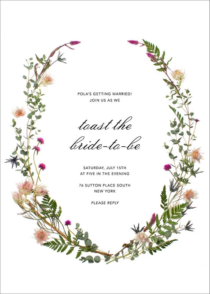 Fleurs Sauvages Bridal Shower Invitation