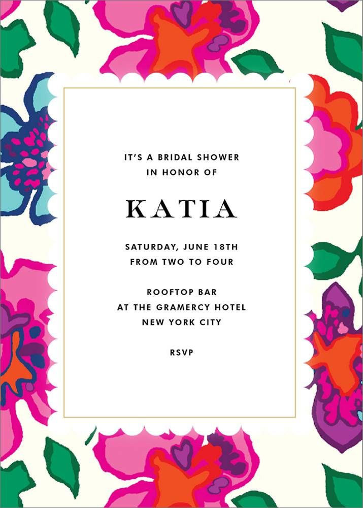 Floral Punch Bridal Shower Invitation