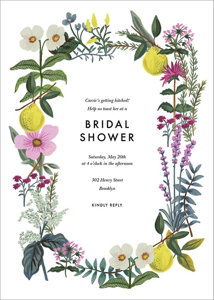 Herb Garden Bridal Shower Invitation