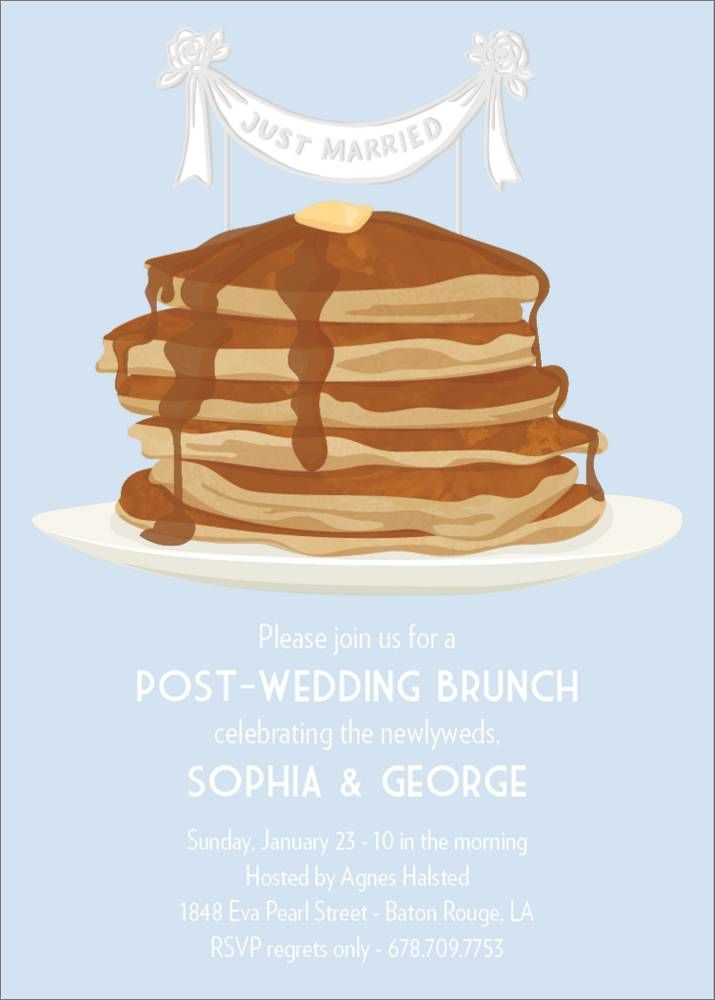 Pancake Topper Wedding Brunch Invitation