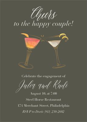 Cocktails Engagement Party Invitation