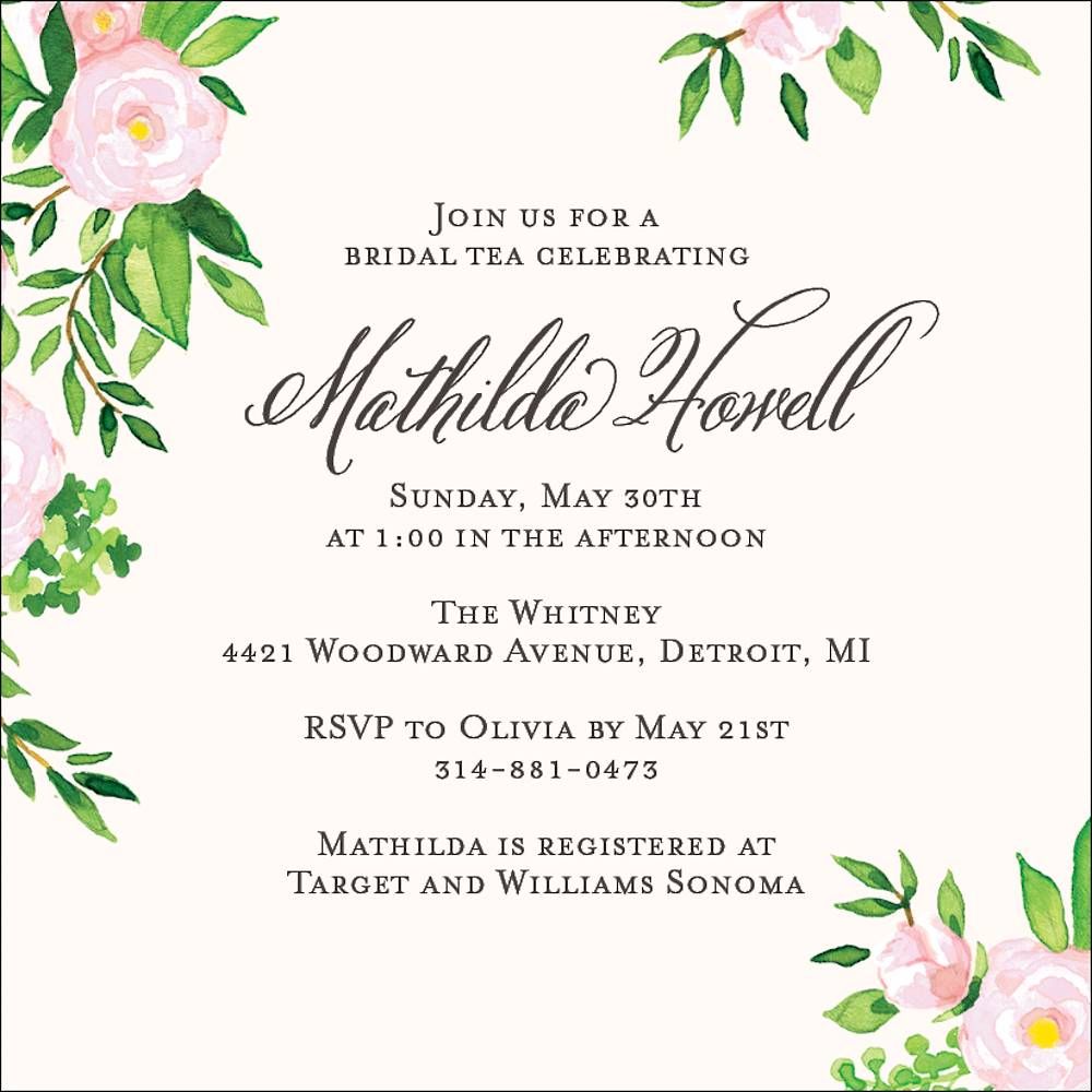 Pink Roses Bridal Shower Invitation