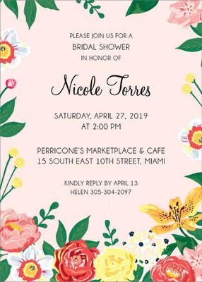 Bright Floral Bridal Shower Invitation