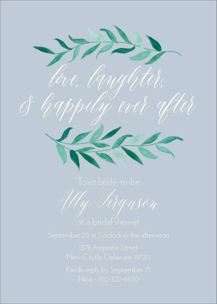 Vine Branch Bridal Shower Invitation