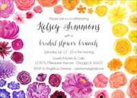 Rainbow Floral Bridal Shower Invitation