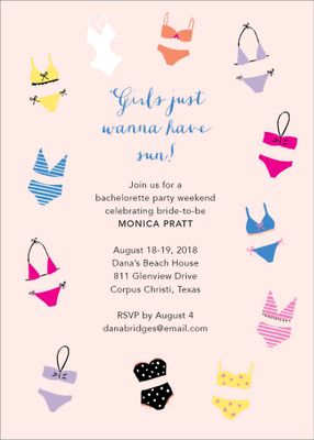 Bikinis Bachelorette Party Invitation