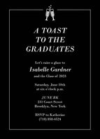 Foil Champagne Border Graduation Invitation