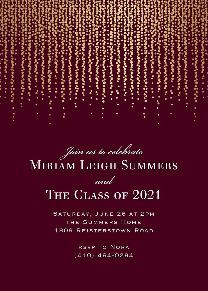 Foil Chandelier Graduation Invitation