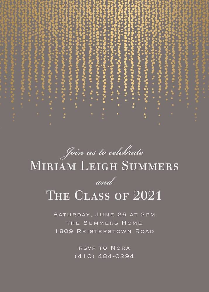 Foil Chandelier Graduation Invitation