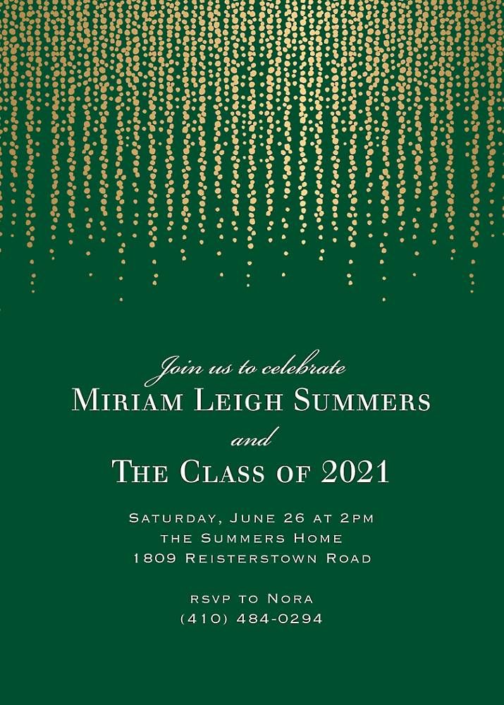 Foil Chandelier Graduation Invitation