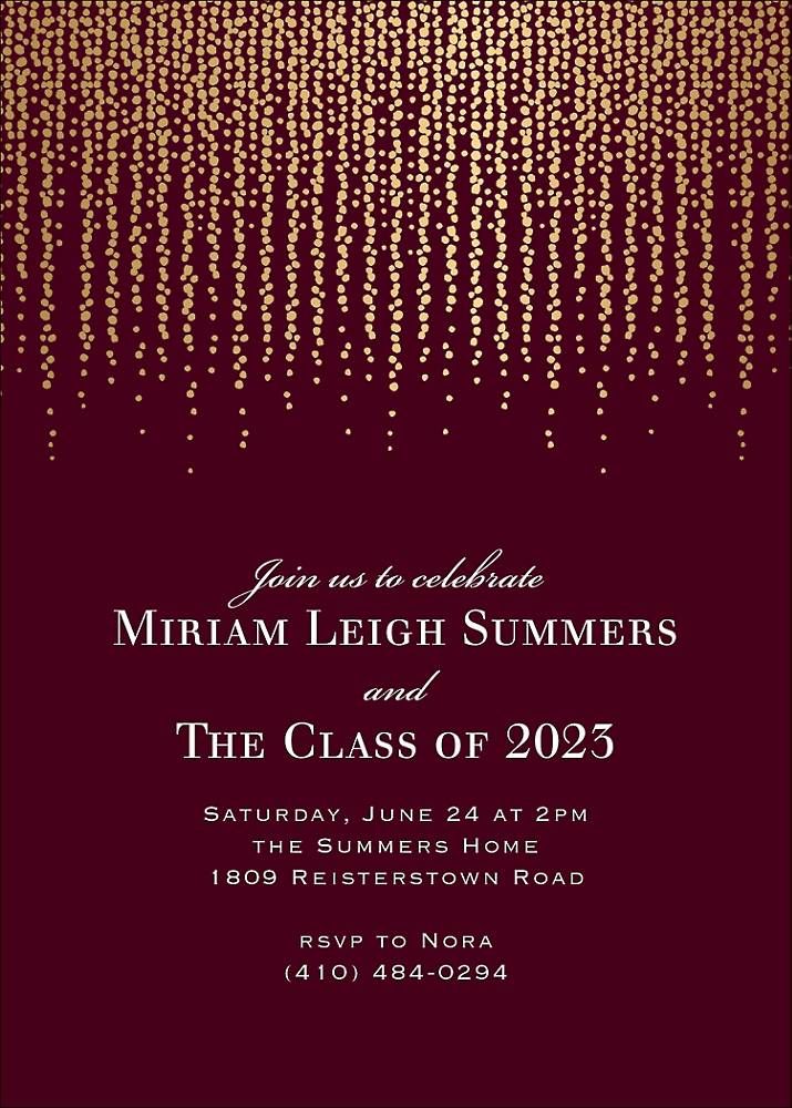 Foil Chandelier Graduation Invitation