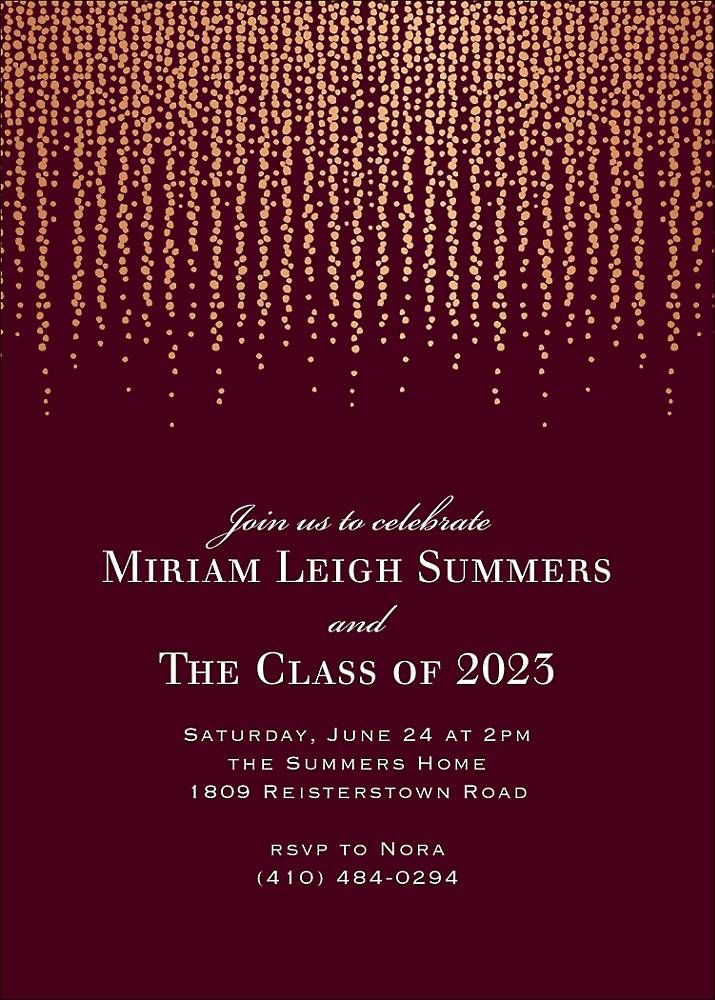 Foil Chandelier Graduation Invitation