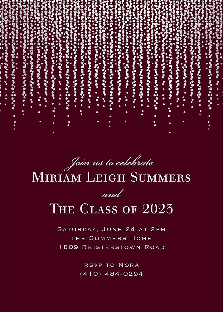 Foil Chandelier Graduation Invitation