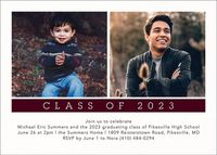 Horizontal Now and Then Graduation Invitation