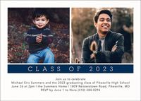 Horizontal Now and Then Graduation Invitation