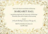 Foil Horizontal Blossom Border Graduation Invitation