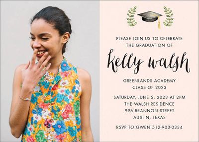 Painted Cap Graduation Invitation