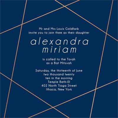 Geometric Foil Bat Mitzvah Invitation