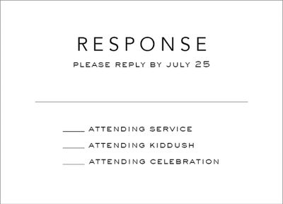 Modern Diamond Bar Mitzvah Response Card