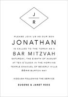 Modern Diamond Bar Mitzvah Invitation